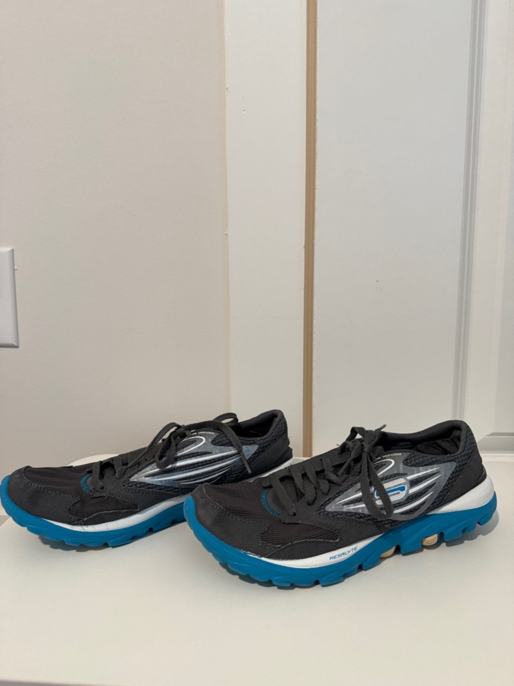 Skechers GO Run Black and Blue Running Shoes